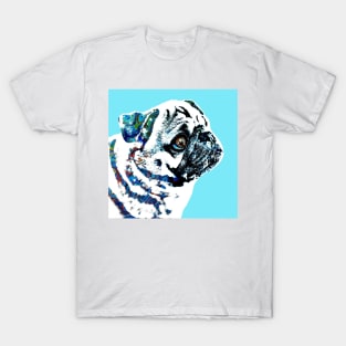 Pug Dog 166 blue T-Shirt